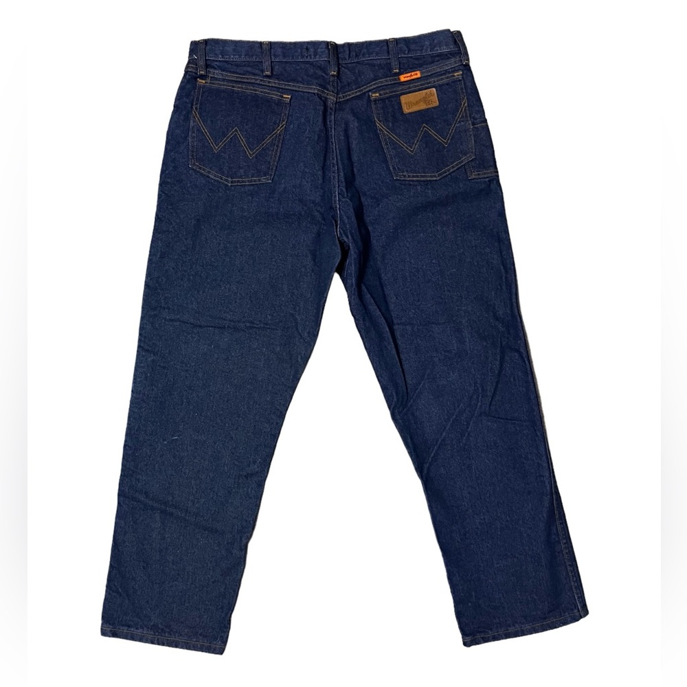 Wrangler Flame Resistant Denim Dark Wash Relaxed Fit Straight Leg Jeans … - Picture 3 of 7